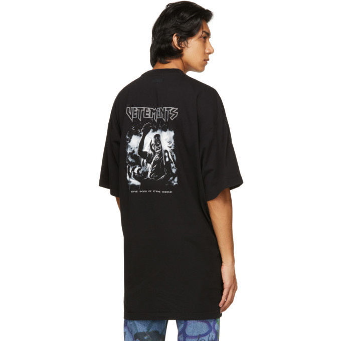 VETEMENTS Black Heavy Metal Electric Logo T-Shirt Vetements