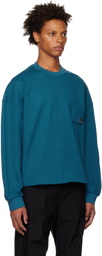 Wooyoungmi Blue Crop Sweatshirt