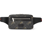 Gucci - Leather-Trimmed Monogrammed Coated-Canvas Belt Bag - Black