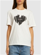 SAINT LAURENT - Heart Printed Cotton Jersey T-shirt