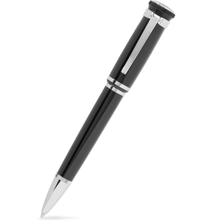Photo: Dunhill - Sentryman Resin and Silver-Tone Ballpoint Pen - Black