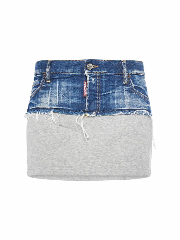 Photo: DSQUARED2 - Denim & Jersey Low Rise Mini Skirt