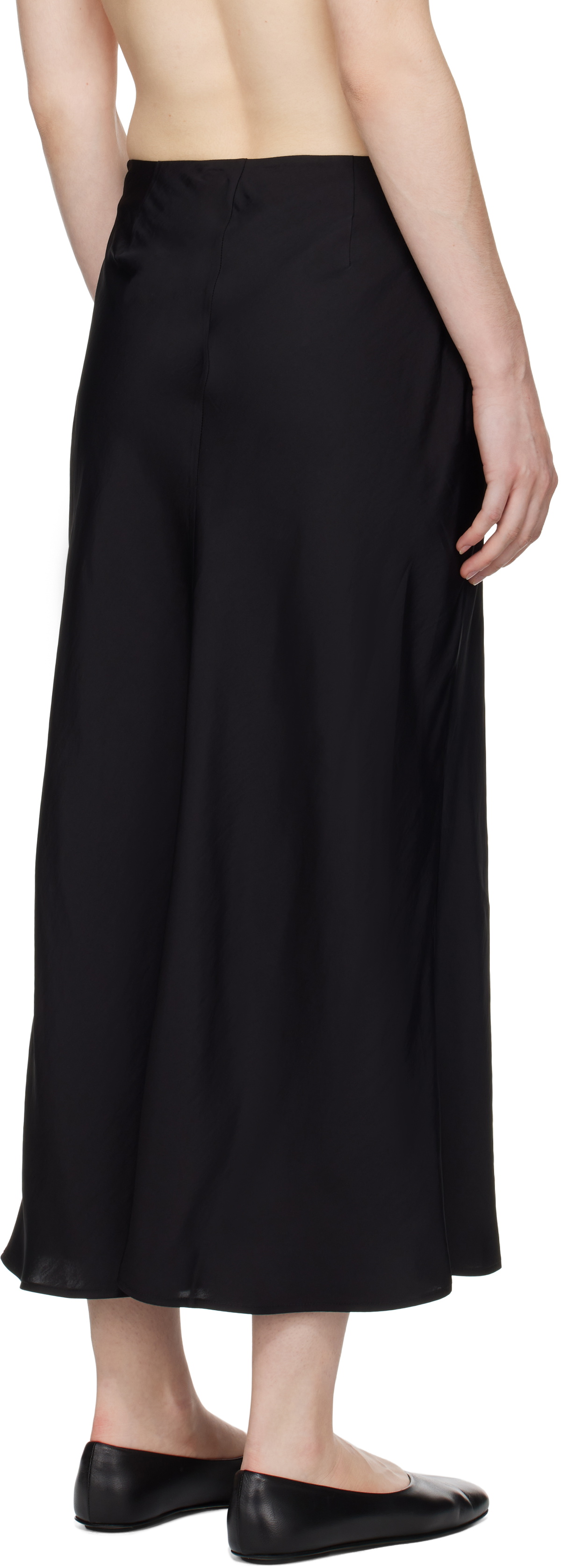 CO Black Slip Midi Skirt