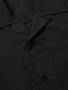 Amomento - Cropped Convertible-Collar Poplin Shirt - Black