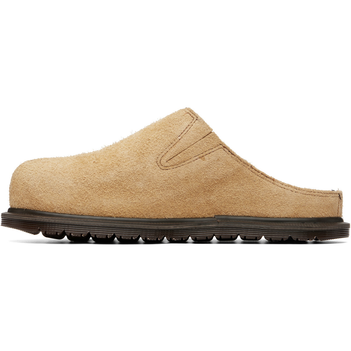 Dr. Martens Tan San Hairy Suede Mule Slip-on Loafers