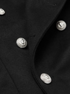 Balmain - Double-Breasted Wool-Twill Coat - Black