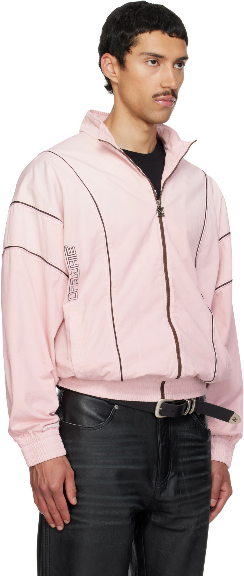Off-White Pink Relaxed Garment Dyed Track Jacket