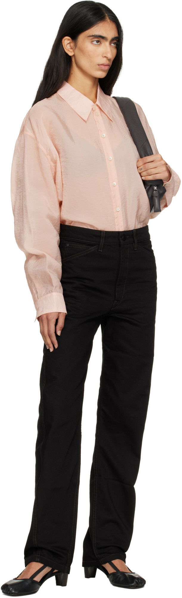 LEMAIRE Pink Drape Shirt