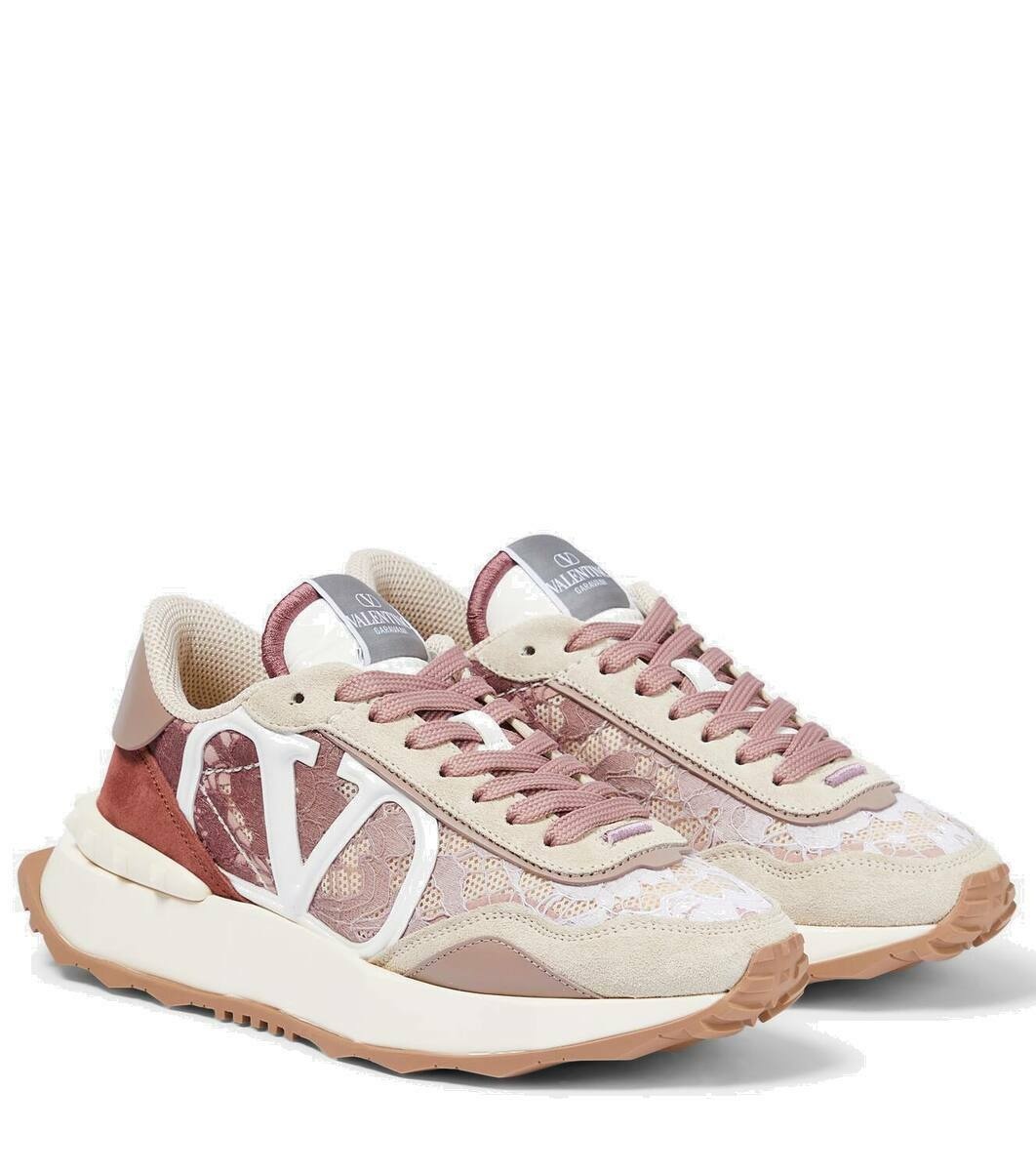 Photo: Valentino Garavani Lacerunner leather-trimmed sneakers