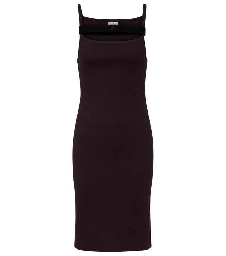 Photo: Courrèges Ribbed-knit cotton jersey midi dress