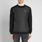 Canada Goose Men's Label Hybridge Knit Reversible Pullover in Black