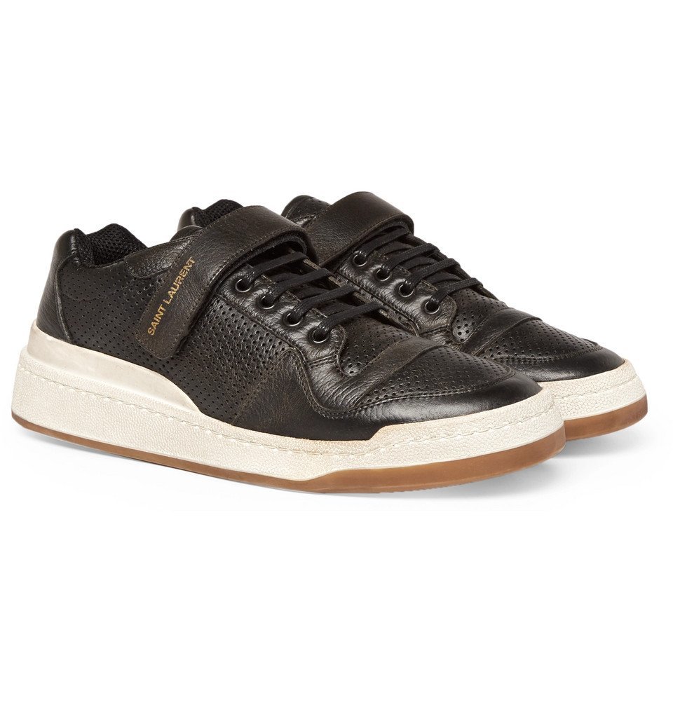 【関税負担】 SAINT LAURENT SL24 SNEAKERS Saint Laurent - SL24 Perforated Leather Sneakers - Men