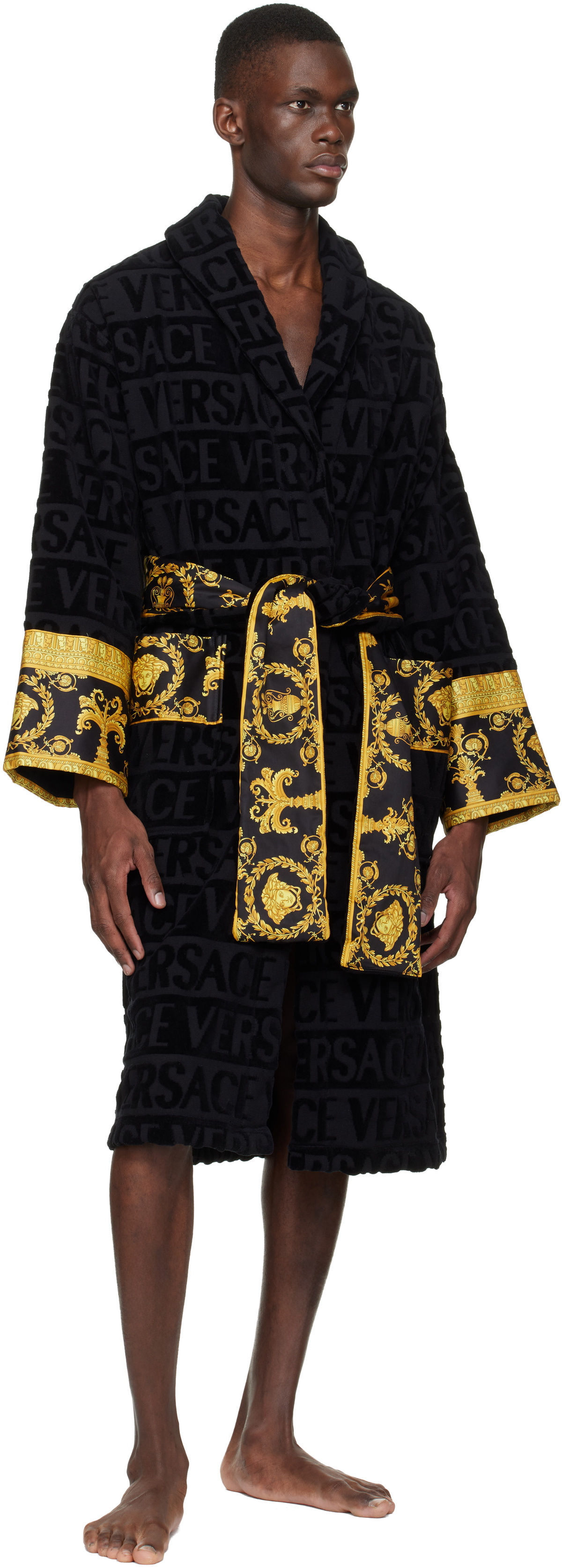 Versace Black 'I Heart Baroque' Bathrobe