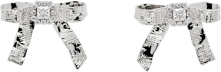 Photo: SHUSHU/TONG YVMIN Edition Twisted Rope Bow Faux-Pearl Earrings