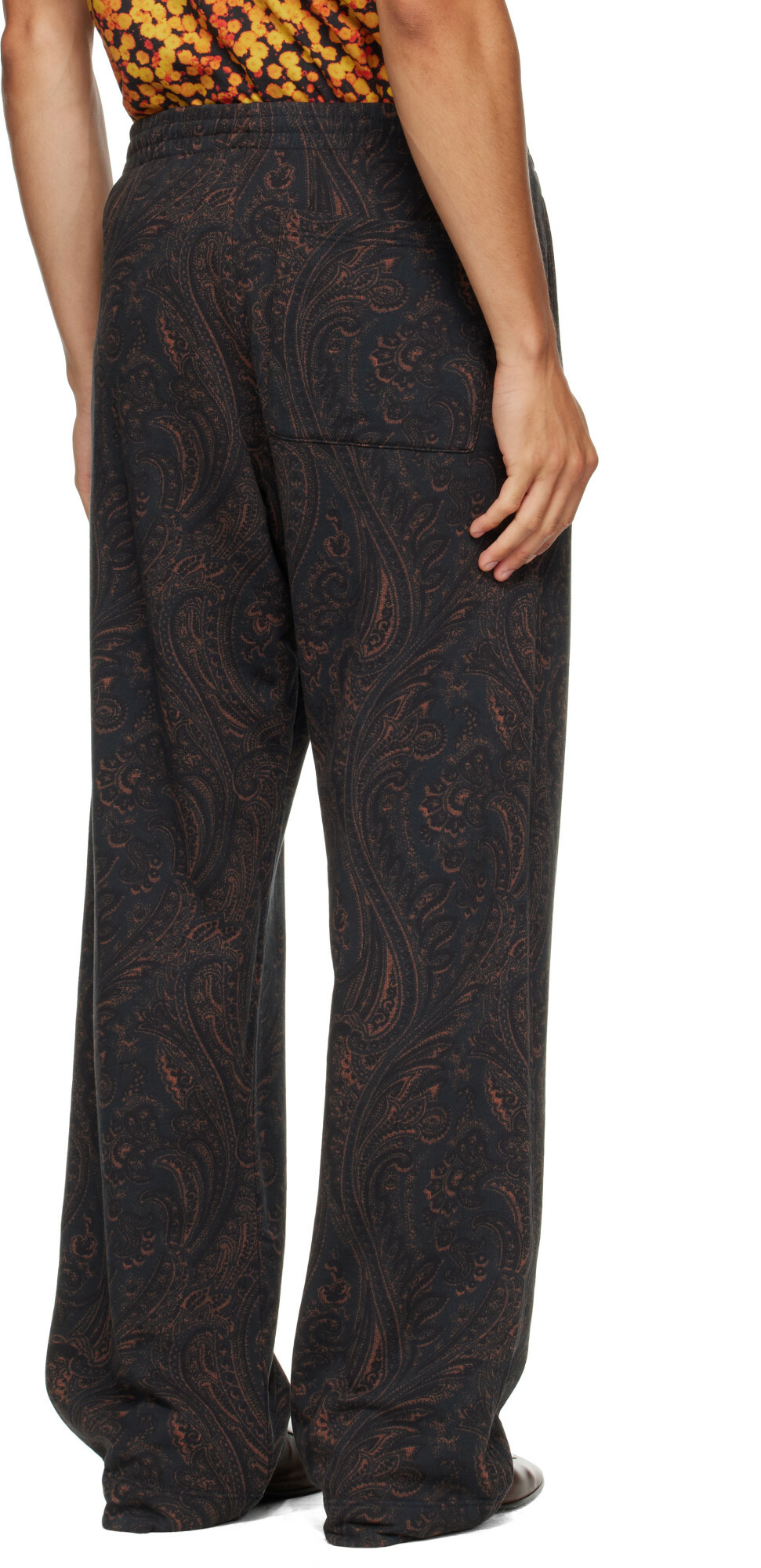 Dries Van Noten Black & Brown Printed Sweatpants
