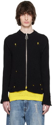 JW Anderson Black Distressed Cardigan