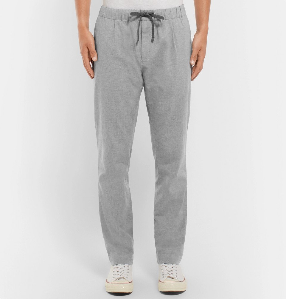 Hartford - Tanker Stretch-Cotton Drawstring Trousers - Men - Light gray  Hartford