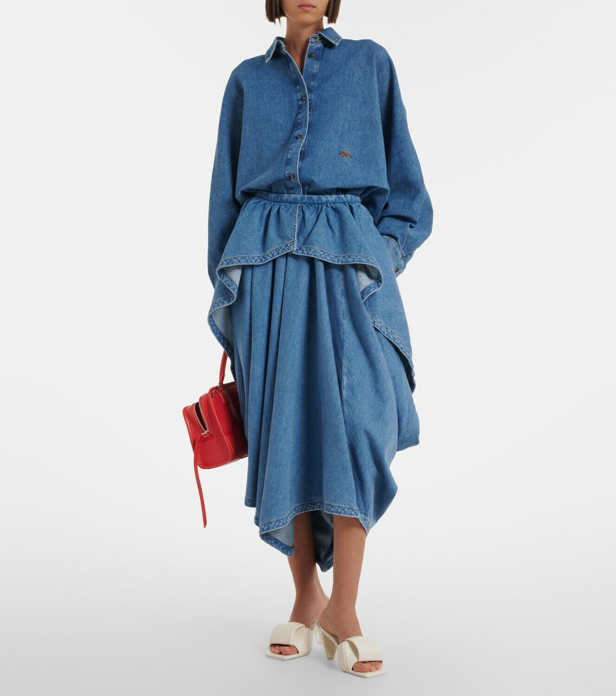 Loewe Origami leather mules