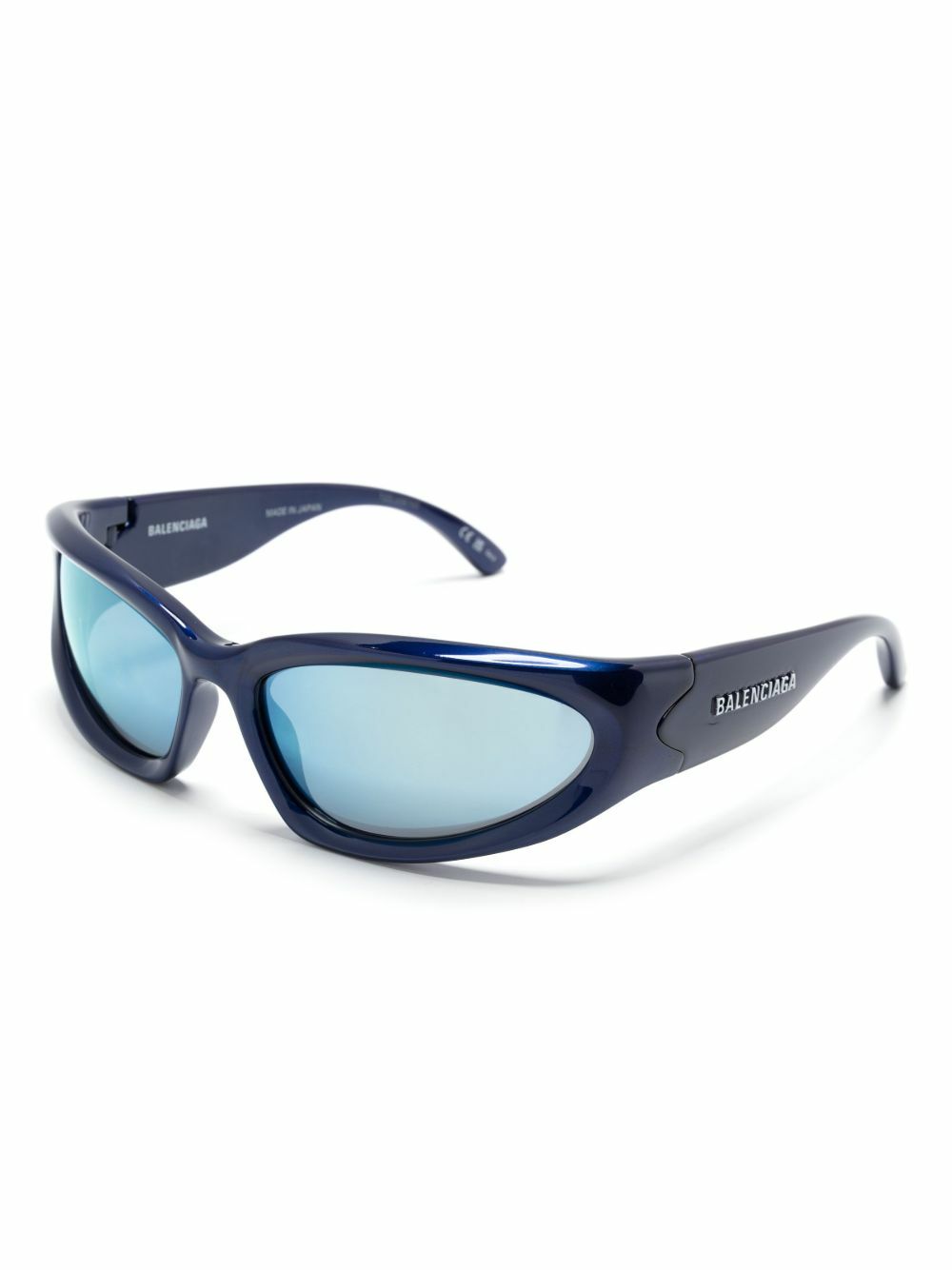 Balenciaga Eyewear Blue Swift Oval-Frame Sunglasses