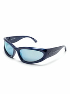 Balenciaga Eyewear Blue Swift Oval-Frame Sunglasses