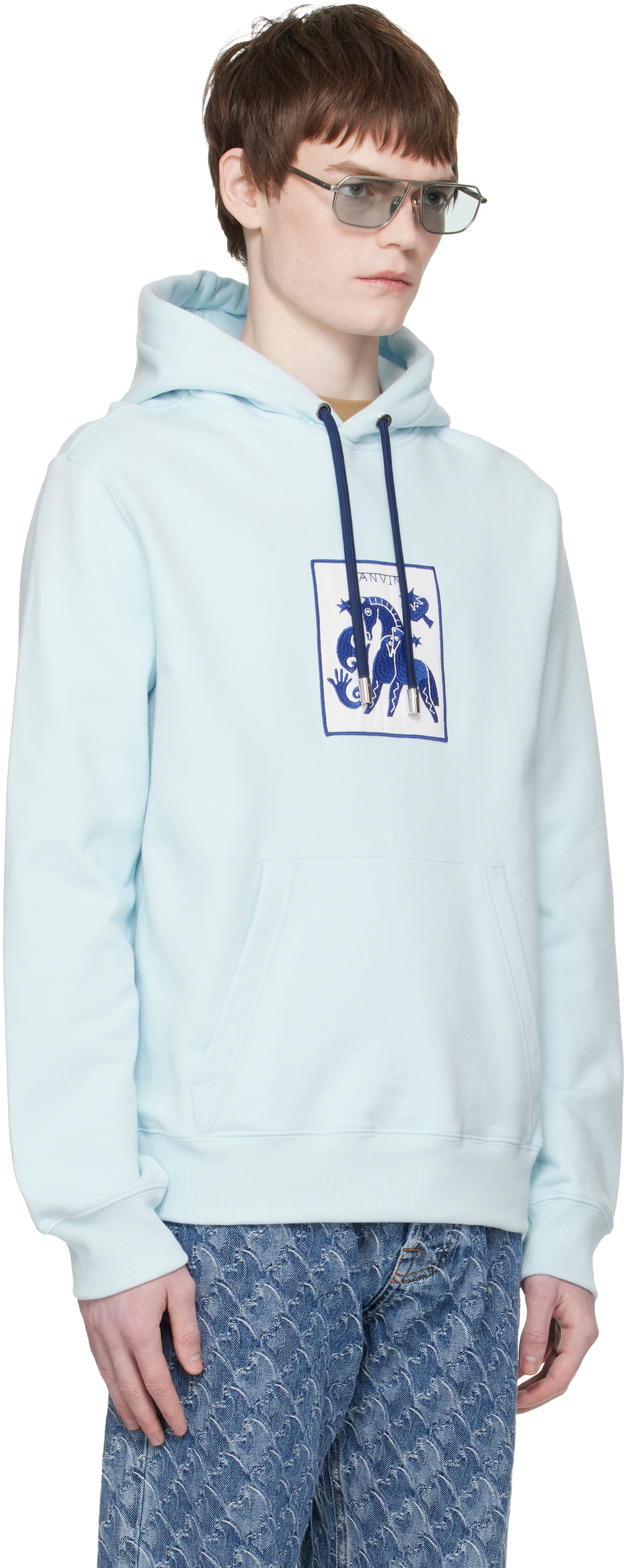Lanvin Blue Lunar Year Horse Hoodie