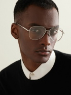Dior Eyewear - DiorBlackSuit A2U Aviator-Style Tortoiseshell Acetate-Trimmed Silver-Tone Optical Glasses