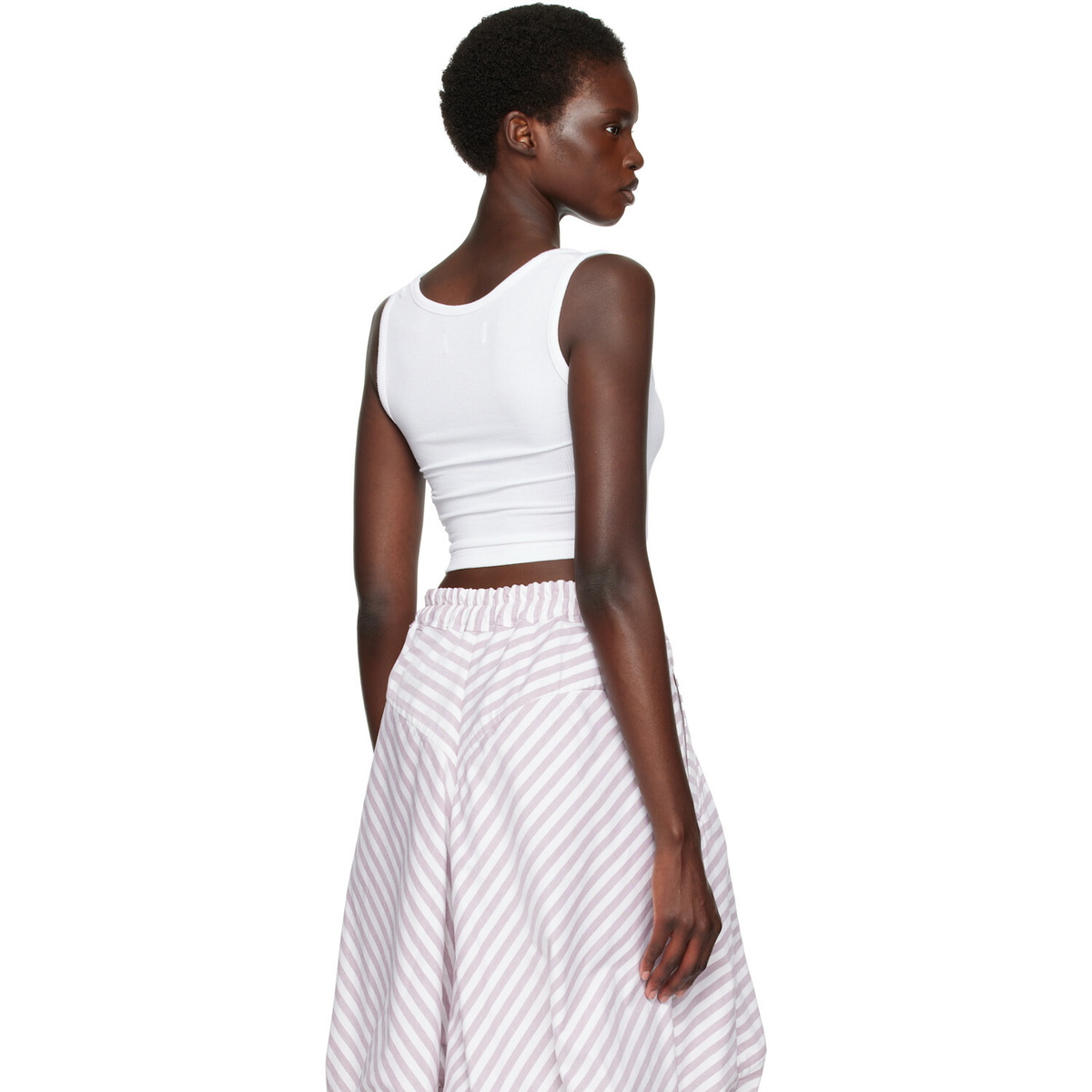 Vivienne Westwood White Cropped Rib Tank Top