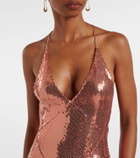 Alex Perry Open-back sequined gown