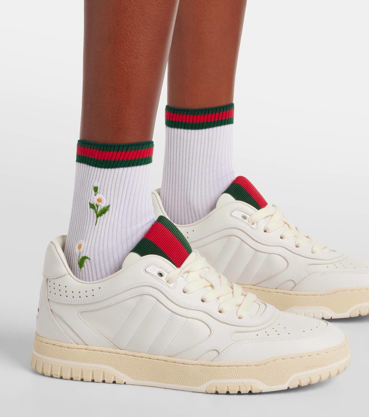 Gucci Embroidered cotton-blend socks