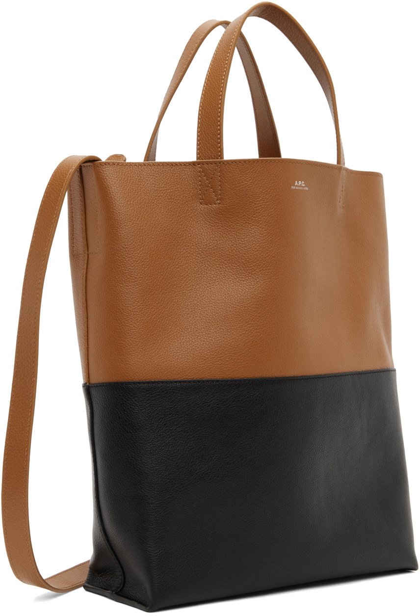 A.P.C. Brown & Black Maiko Medium Shopper Tote A.P.C.