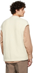 Nanushka Off-White Ervin Fleece Vest Cardigan