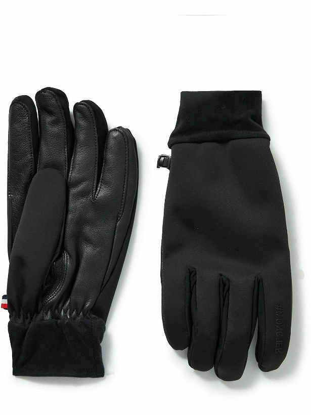 Photo: Moncler Grenoble - Logo-Appliquéd Faux Leather and Shell Gloves - Black