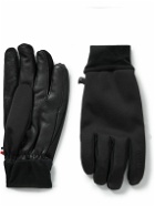 Moncler Grenoble - Logo-Appliquéd Faux Leather and Shell Gloves - Black
