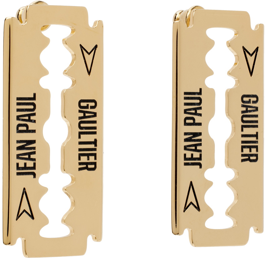 Jean Paul Gaultier Gold 'The Razor Blade' Earrings Jean Paul Gaultier
