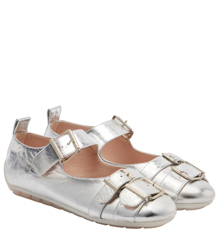 Photo: Simone Rocha Buckle Ballerina Grip leather ballet flats