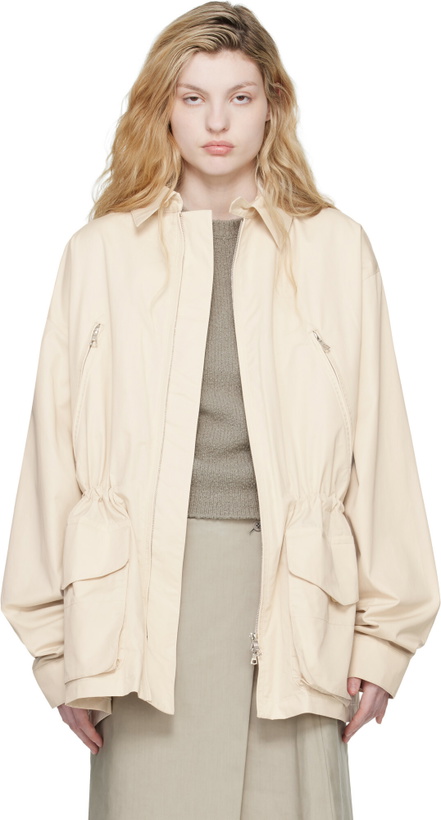 Photo: Rier Off-White Cotton Field Jacket