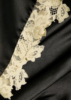 DE LA Vali Kasai Layered-lace and Satin Mini Dress Black