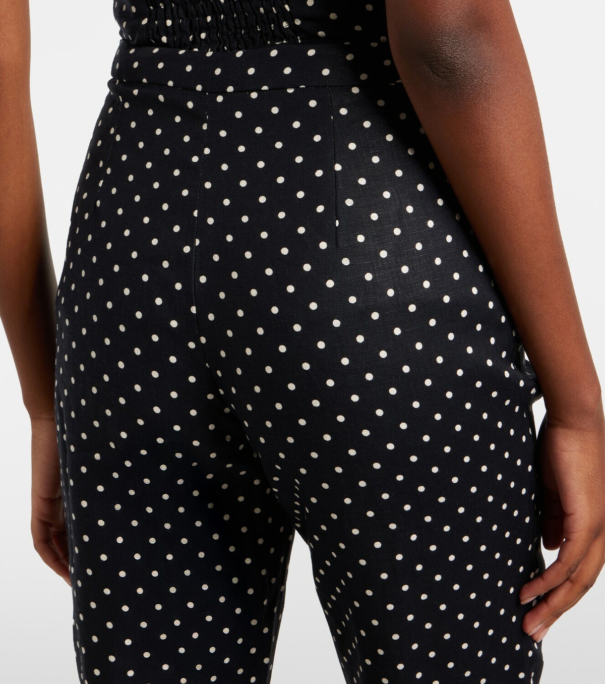 Faithfull Iria polka-dot linen capri pants