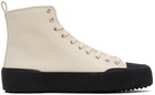 Jil Sander Off-White Canvas High-Top Sneakers