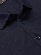 Loro Piana - Linen-Jersey Polo Shirt - Blue