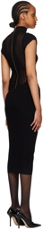 Balmain Black Cutout Midi Dress