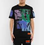 Heron Preston - Embroidered Printed Cotton-Jersey T-Shirt - Black