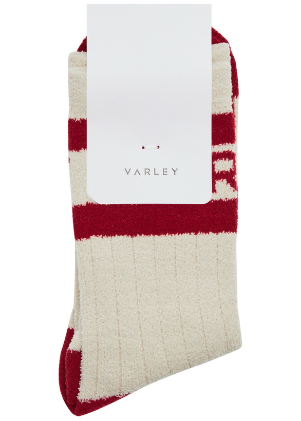 Photo: Varley Spencer Logo-intarsia Fleece Socks Beige
