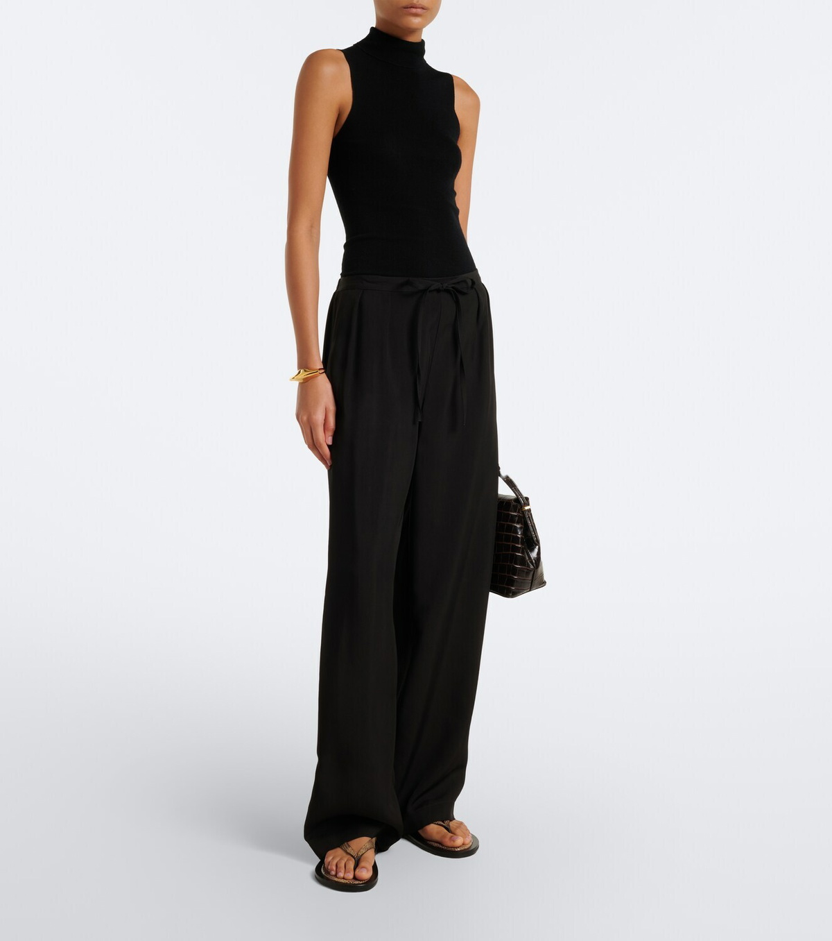 A.Emery Marcelle snake-effect leather thong sandals