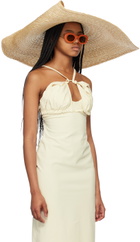 Jacquemus Beige Le Raphia 'Le Chapeau Bomba' Beach Hat