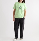Pop Trading Company - SAFE-TRIP.ORG Logo-Print Cotton-Jersey T-Shirt - Green