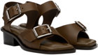 LEMAIRE Brown Square 35 Heeled Sandals