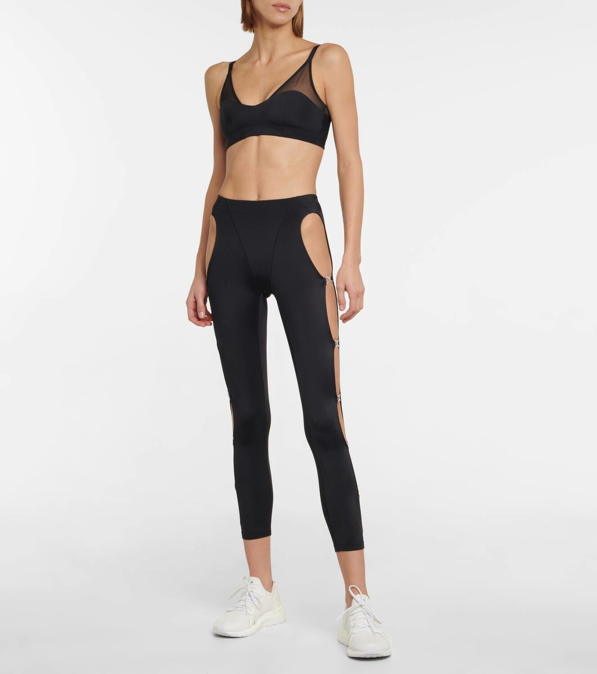 Adam Selman Sport Crystal Cutout high-rise leggings