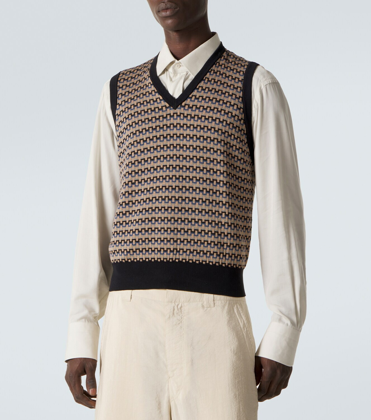 Lemaire Cotton jacquard sweater vest