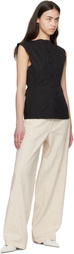 Marni Off-White Embroidered Light Denim Jeans